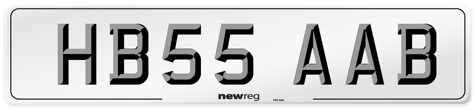 HB55 AAB Number Plate from New Reg